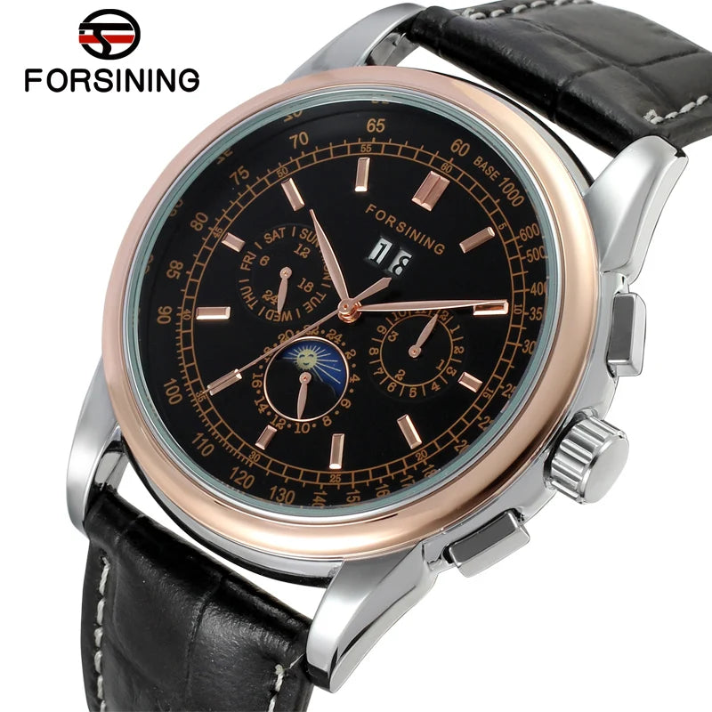 2024New Replica Moon Phase Multifunctional Automatic Man Watch Mechanical Waterproof Leather High-End Luxury Elegant Wrist Clock