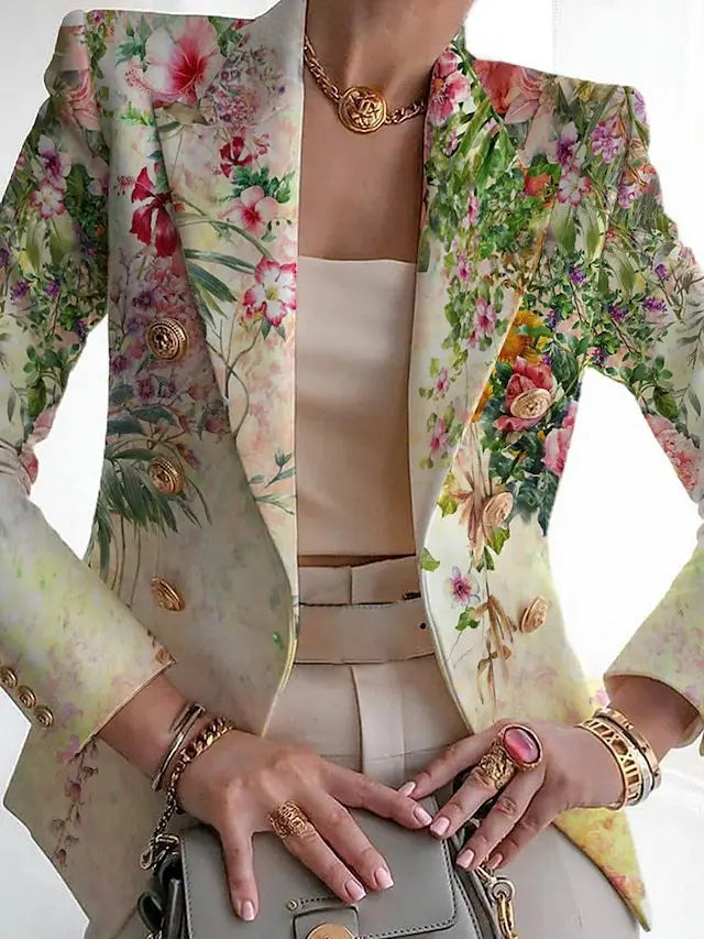 Spring new European and American women's fashion print suit slim suit coats blazer women women blazer