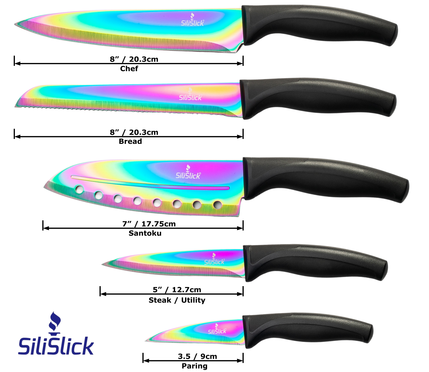 Kitchen Knife Set - Black Handle