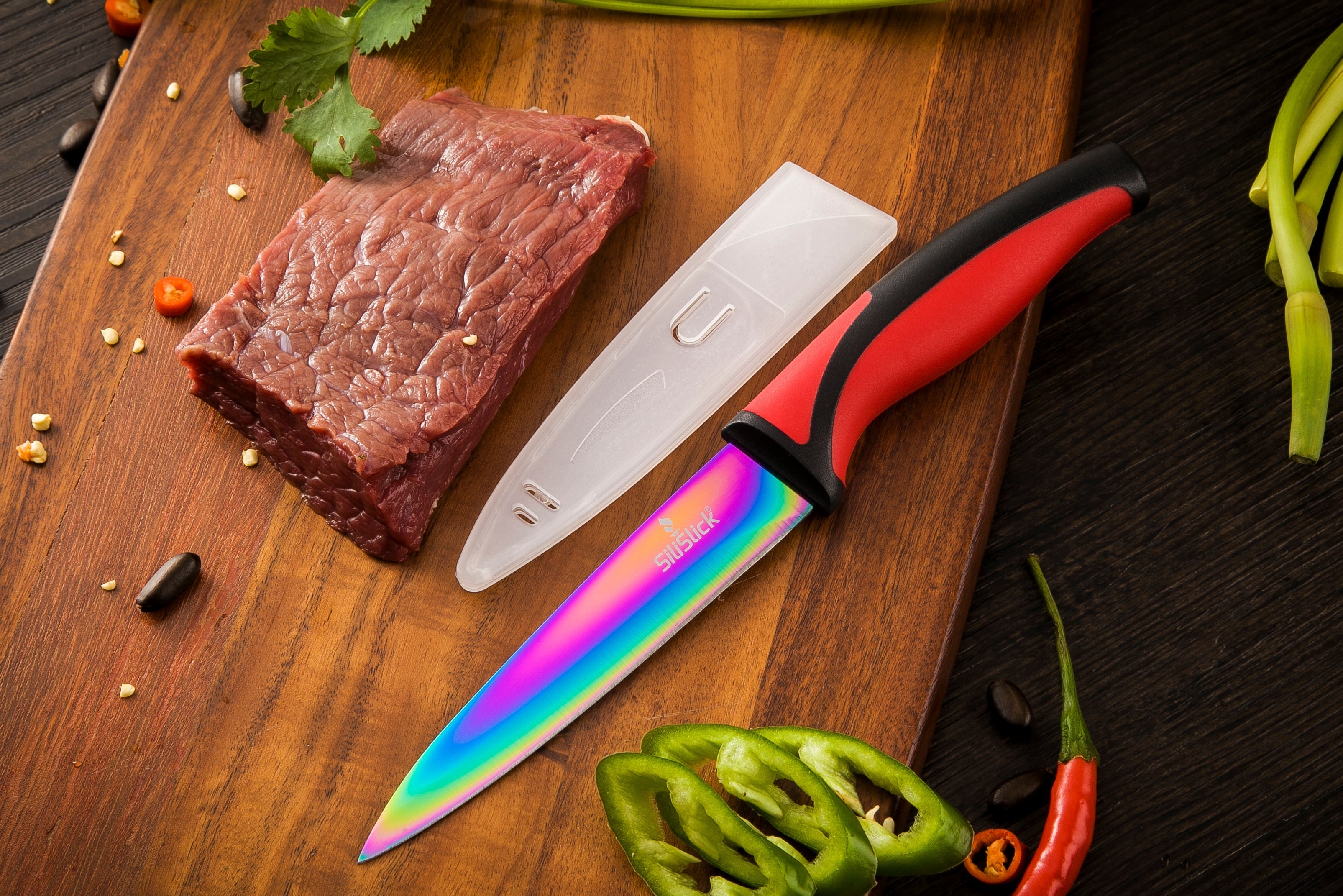 Kitchen Knife Set - Red Handle