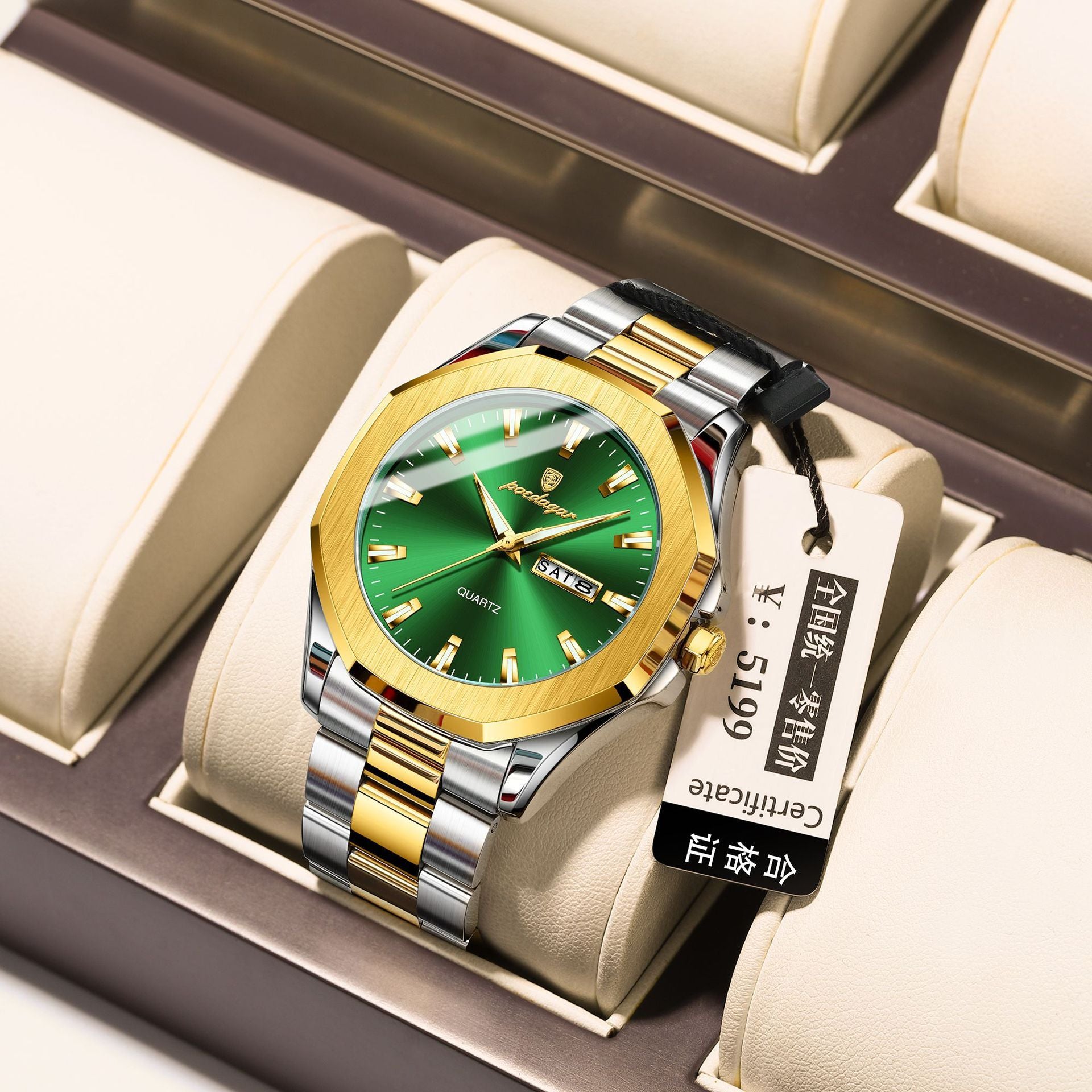 Premium Men's Steel Strap Quartz Watch - FREDLOX Luxury Timepiece