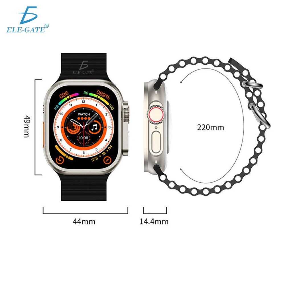 S8 Ultra Series Smart Watch Large Screen Touch Control IOS Compatibility Answer Call Payment IP68 Rotating Healthy Fitpro