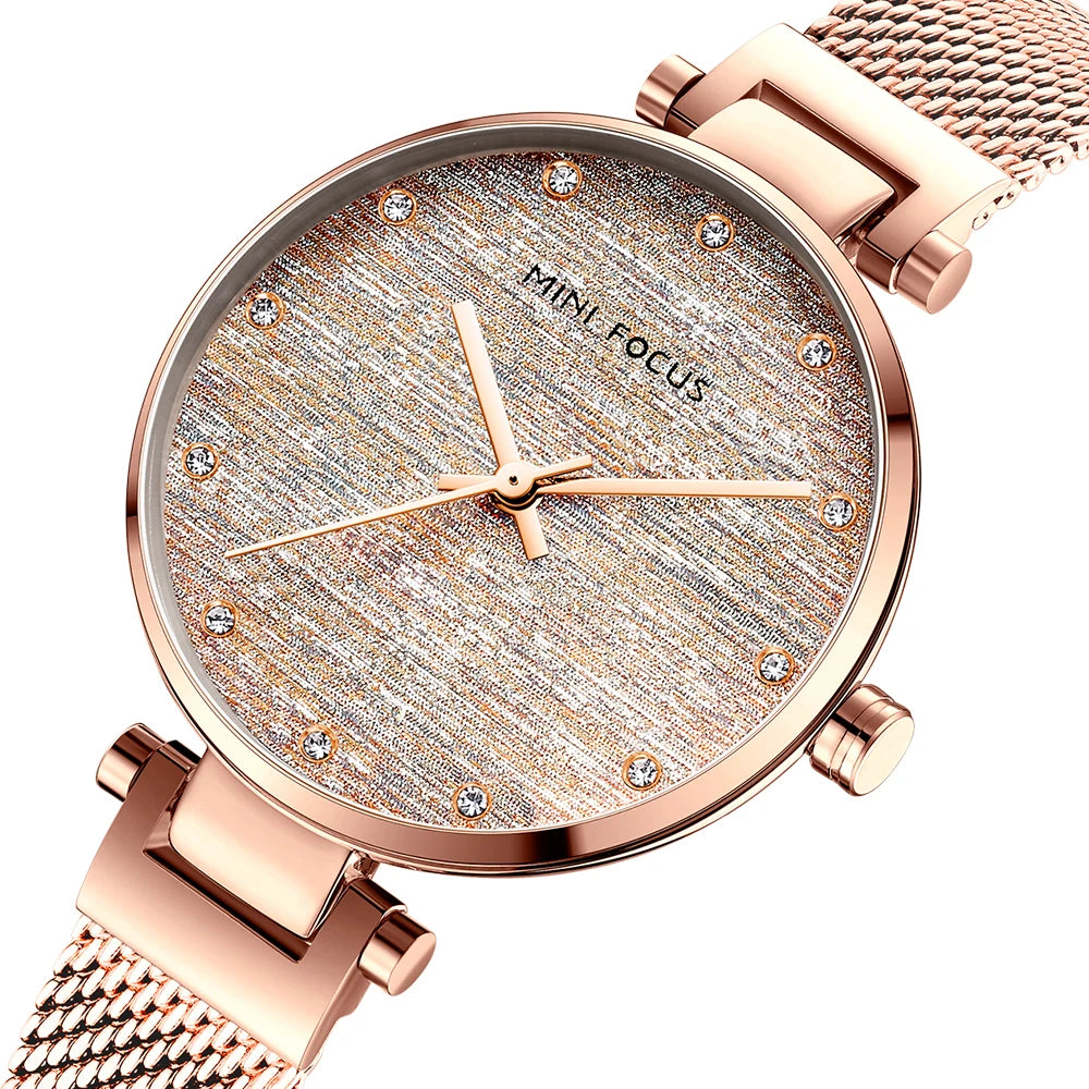 Refined Elegance Mesh Watch - Women's Waterproof Timepiece
