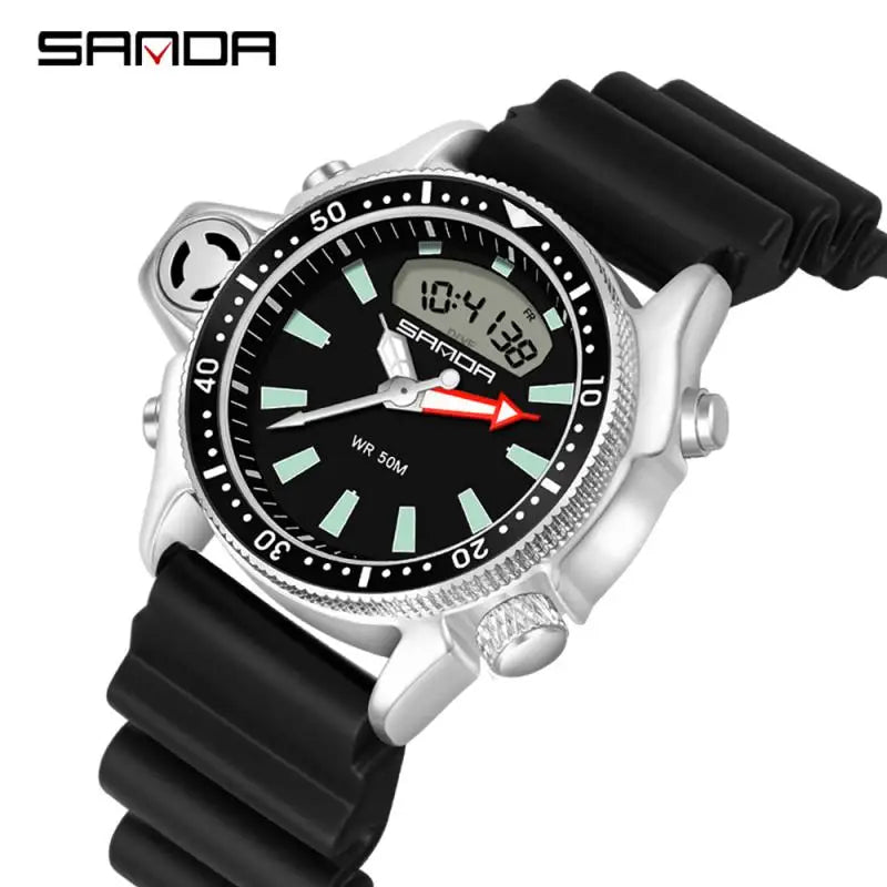 Dual Display Fashion Sports Men's Wrist Watch Casual Style Watches Men Military Quartz Wristwatch S Shock Man Relogio Masculino