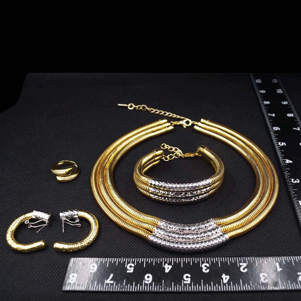 Yulaili Pakistani Bridal 24K Jewelry Set
