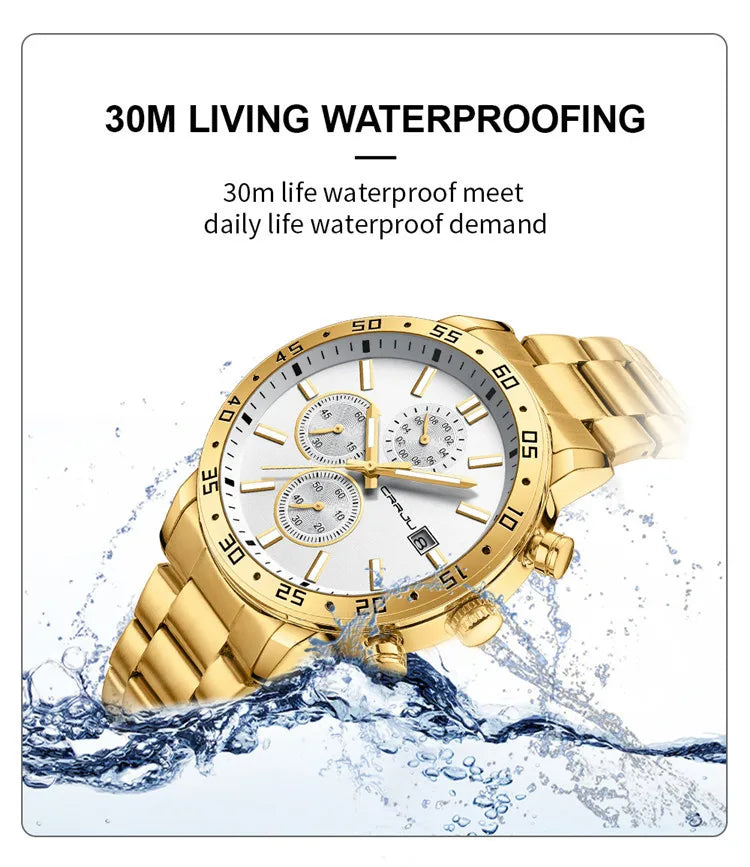 CRRJU 2321 Luxury Gold Sport Watch