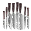 8-Piece Premium Stainless Steel Kitchen Knife Set Wood Pakka Santoku Nakiri Slicing Utility OEM Boning Slicer Knives