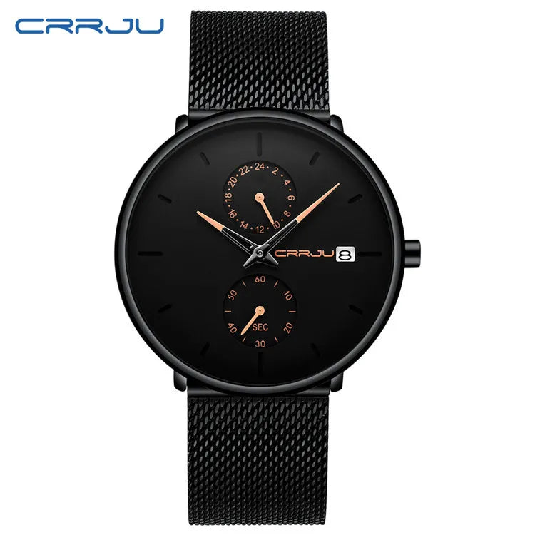 CRRJU Men's Stainless Steel Mesh Watch