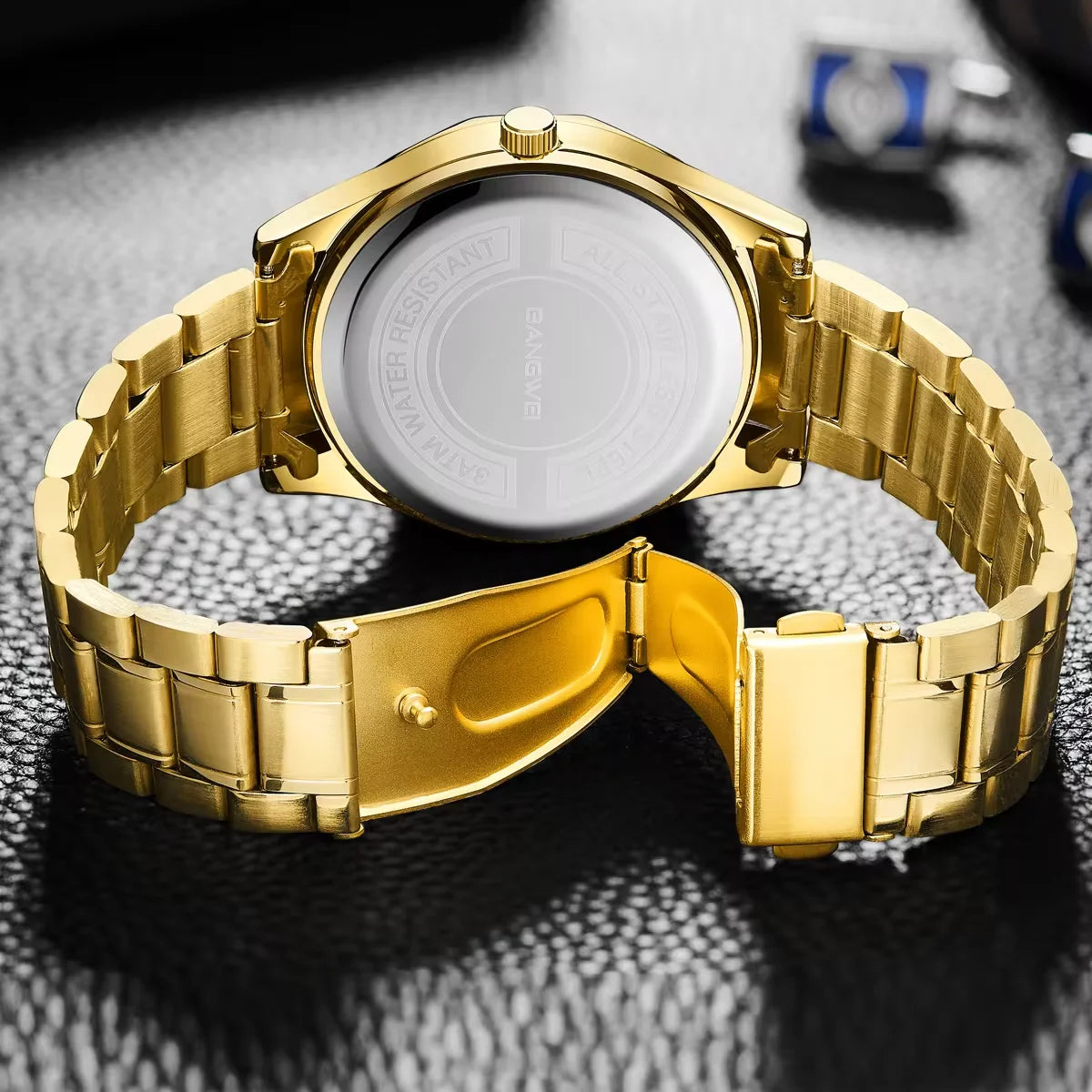 LIGE BW8806 Golden Case Fashion Stainless Steel Quartz Watch Custom OEM Brand Watches Waterproof Design  Stainless Steel +Box