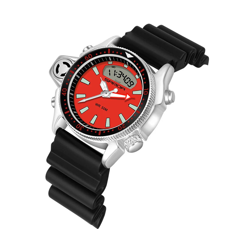 Dual Display Fashion Sports Men's Wrist Watch Casual Style Watches Men Military Quartz Wristwatch S Shock Man Relogio Masculino