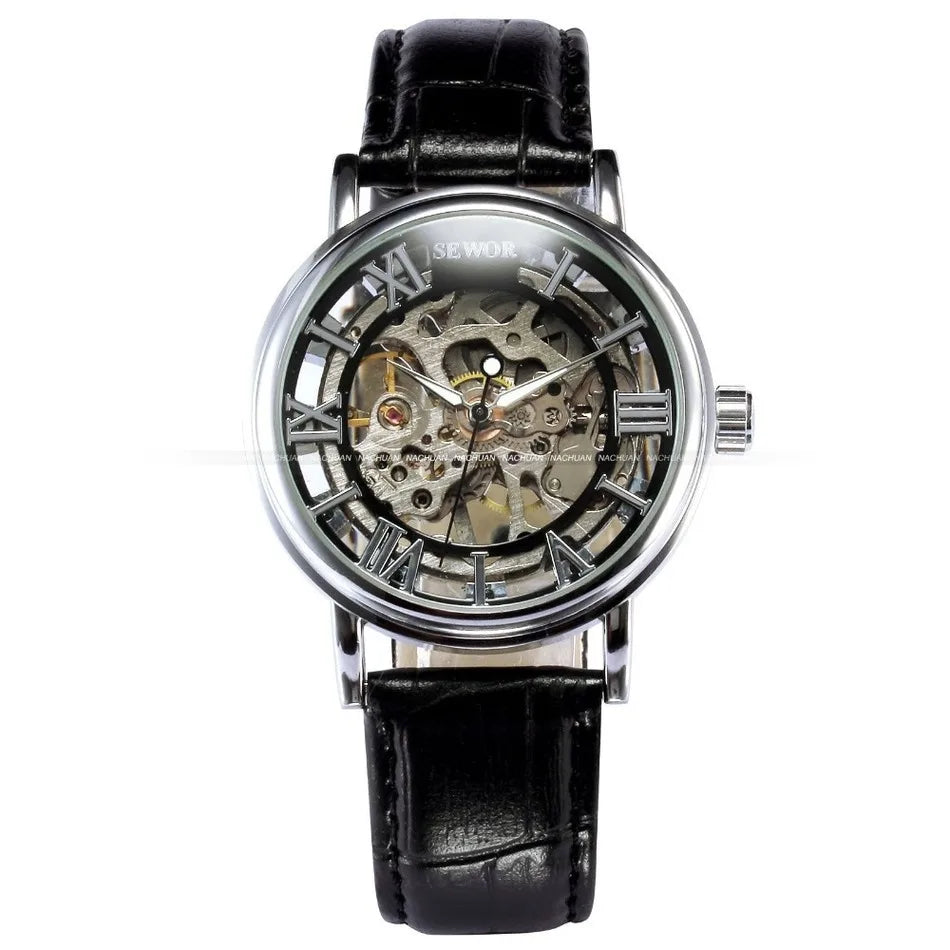 SEWOR Fashion Casual Man Watch Men Skeleton Watches Mechanical Hand Wind Wristwatches Cheap Price Dropshipping Erkek Kol Saati