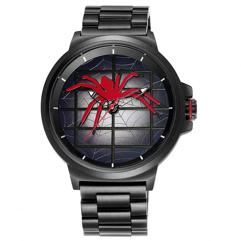 Spider Design Quartz Watch - Waterproof Steel Strap Casual Timepiece for Men
