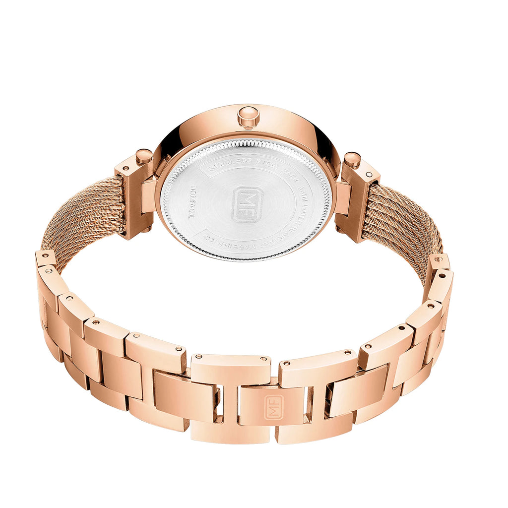 The Golden Radiance - Diamond-Accented Mesh Watch