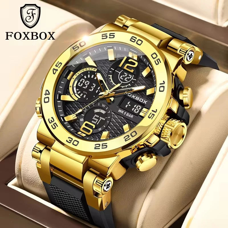 LIGE 2024 Sport Watches for Men Water Resistant Soft Silicone Strap Man Clock Luxury Luminous Male Wristwatches FB0033