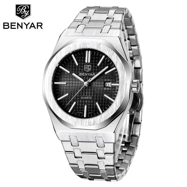 Benyar 5156  Montre Reloj Model Luminous Chronograph Calendar Waterproof Watches Fashion Men Casual Business Sports Quartz Watch