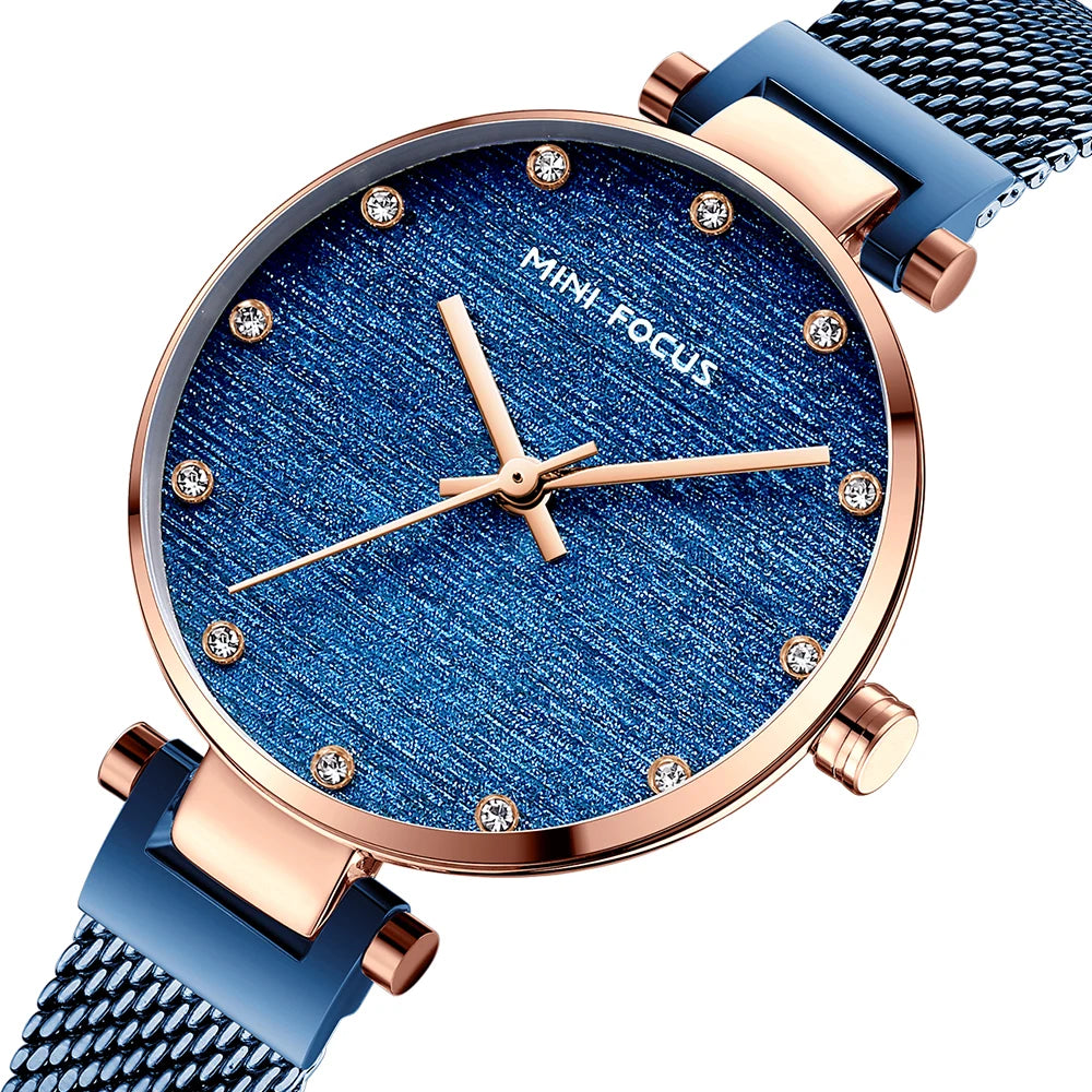 Refined Elegance Mesh Watch - Women's Waterproof Timepiece