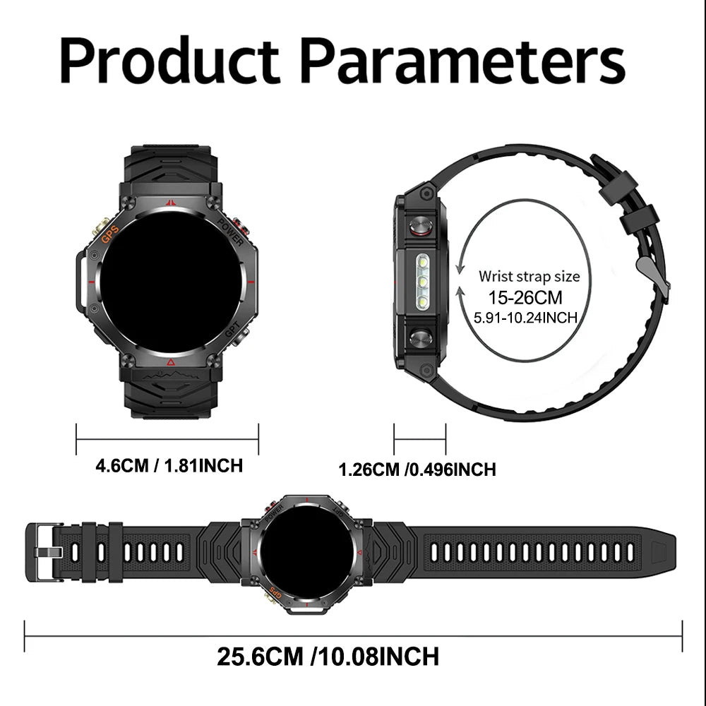 SENBONO KC91 GPS Outdoor Sports Smart Watch Men 3ATM Waterproof  Altitude Pressure  530mAh Large Battery Compass GPS Function
