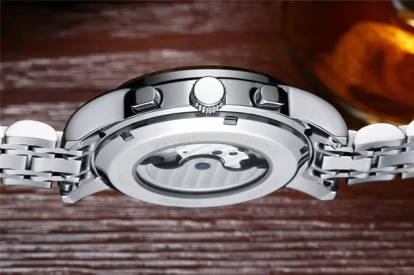 Premium Mechanical Tourbillon Watch - Big Display with Week Function & Stainless Steel