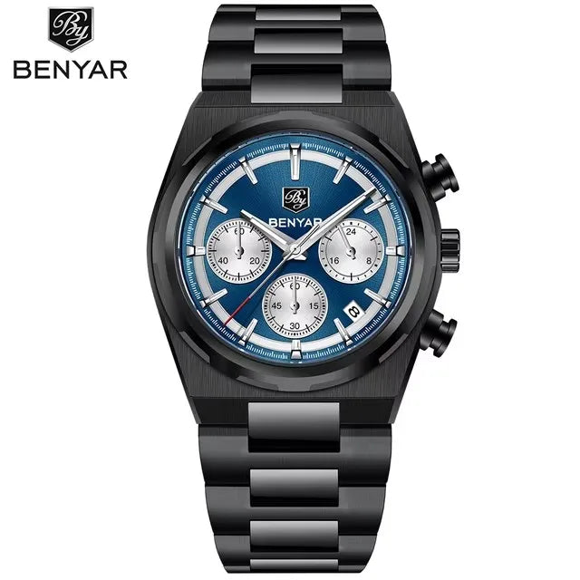 2024 New BENYAR 5204 New Men Watch Top Luxury Male Quartz ChronographWaterproof Wrist Watch Men Sport Clock Luminous Watch