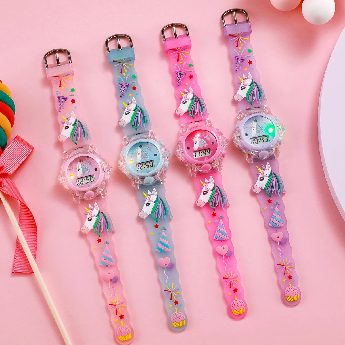 USA Stock Flash Light Luminous Children Watch Multiple Colors for Boys Girls Durable Plastic Toy Watches 7-9 Days Delivery