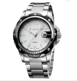 SKONE 7147 Men's Business Calendar Steel Band Watch