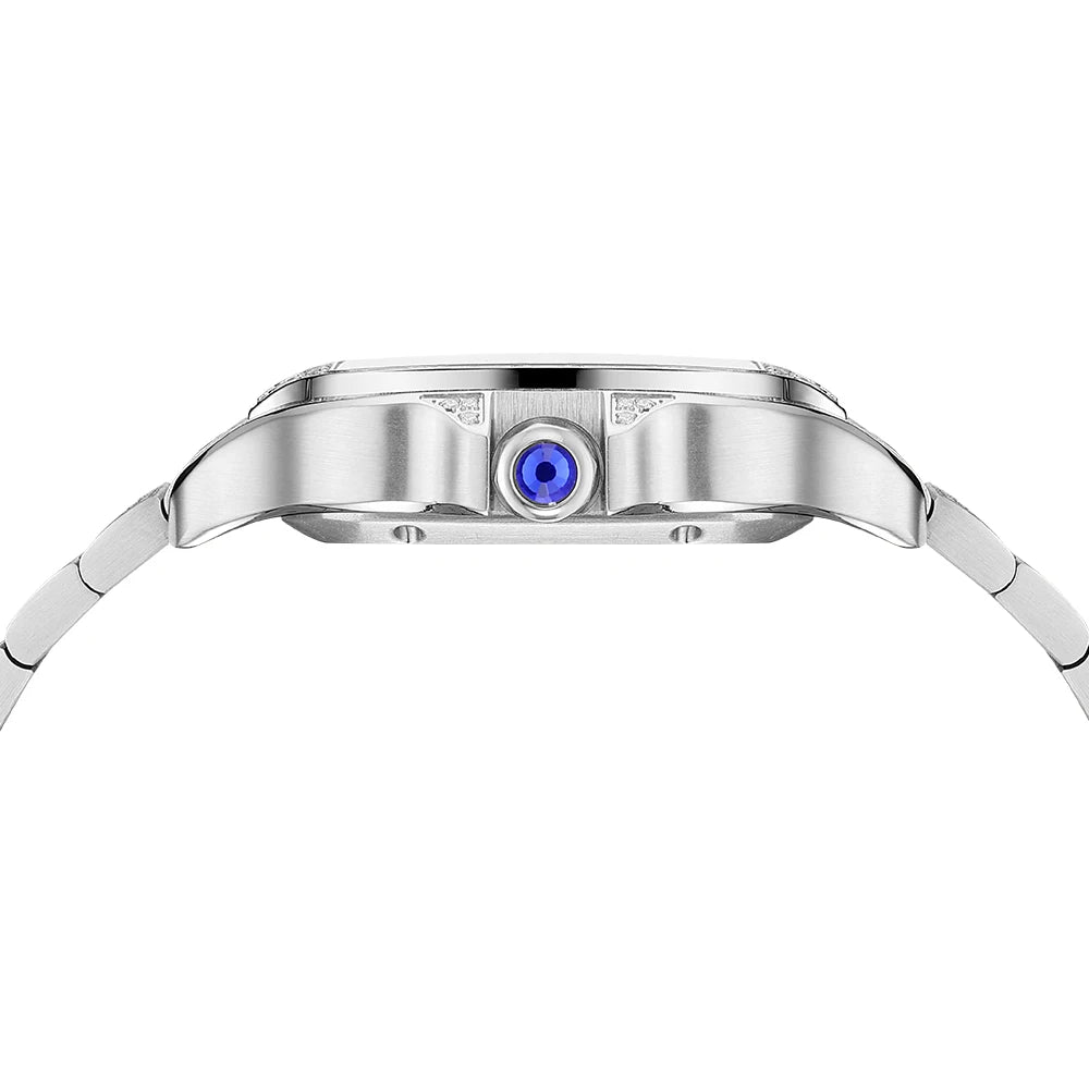 Luxury Analog Pointer Automatic Mechanical Watch Square Design VVS Moissanite Diamond Test Popular Manufacturers Retail