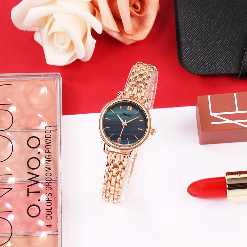 Women Watches New NAIDU Rose gold Silver Ladies Bracelet Watch womens quartz dress wristwatch feminino reloj mujer kol saati
