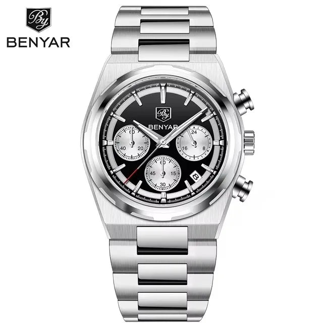 2024 New BENYAR 5204 New Men Watch Top Luxury Male Quartz ChronographWaterproof Wrist Watch Men Sport Clock Luminous Watch