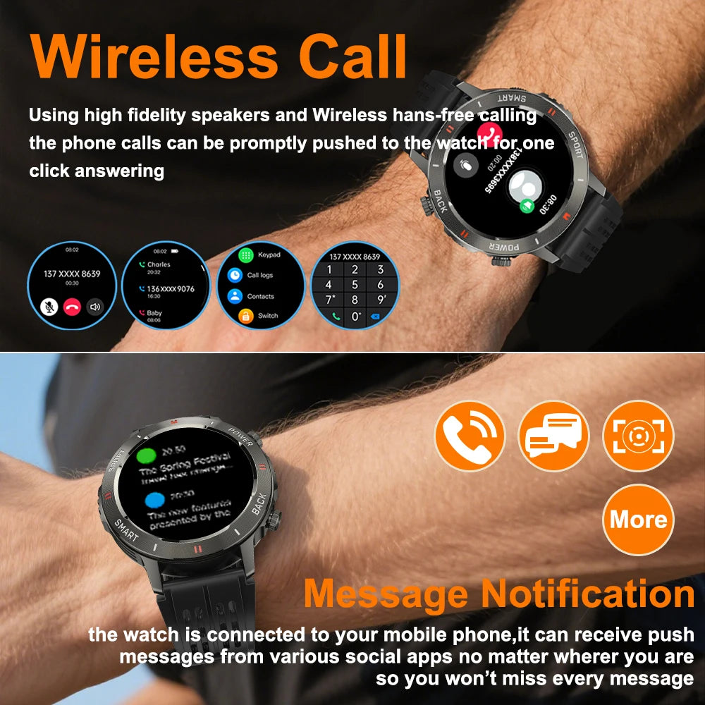 SENBONO Hot Sales SmartWatch Men S81PRO Answer Call Heart Rate Waterproof Round Large Battery Men Smart Watch for Ios Android