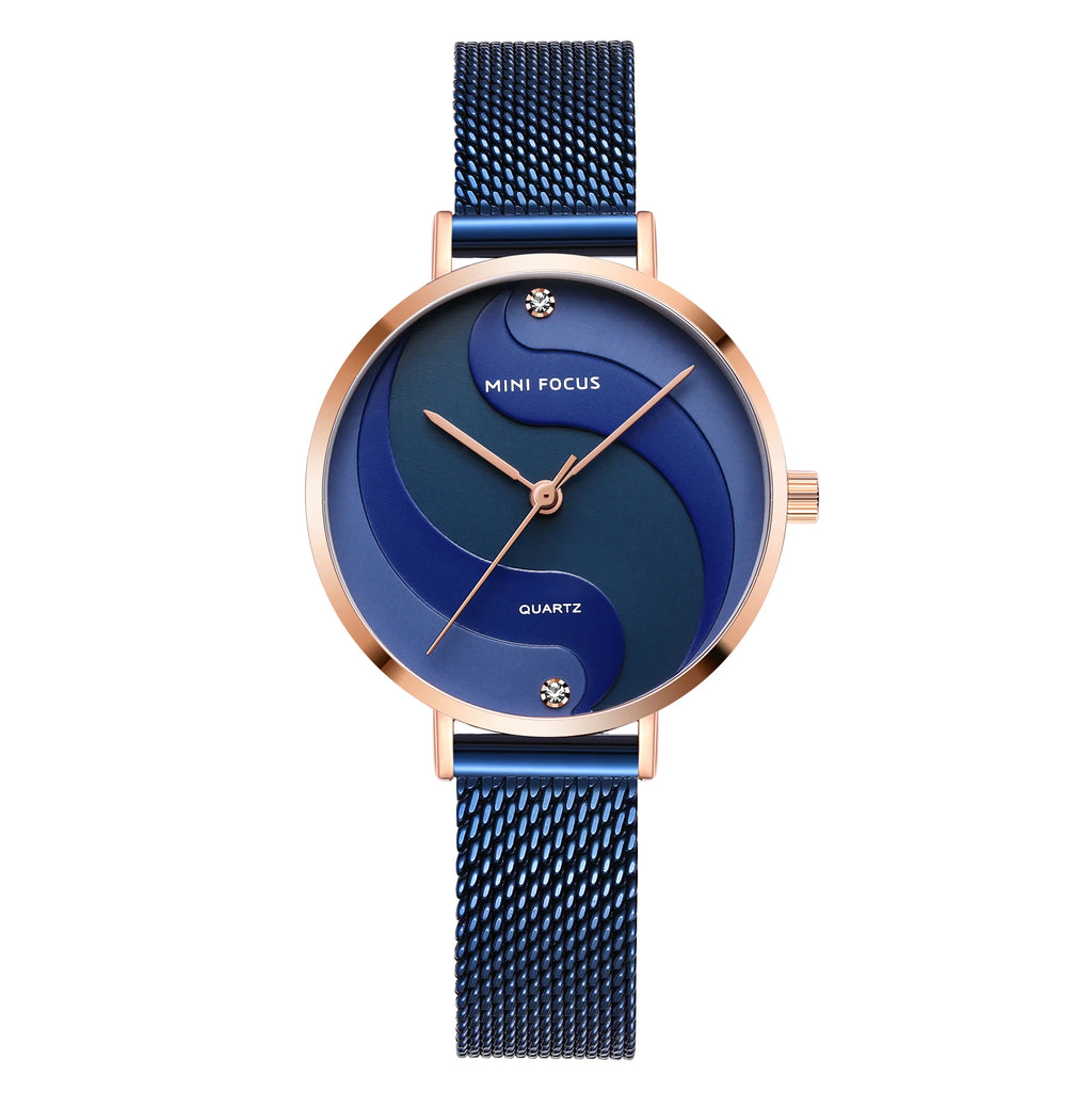 The Aurora Mesh - Gradient Dial Stainless Steel Watch