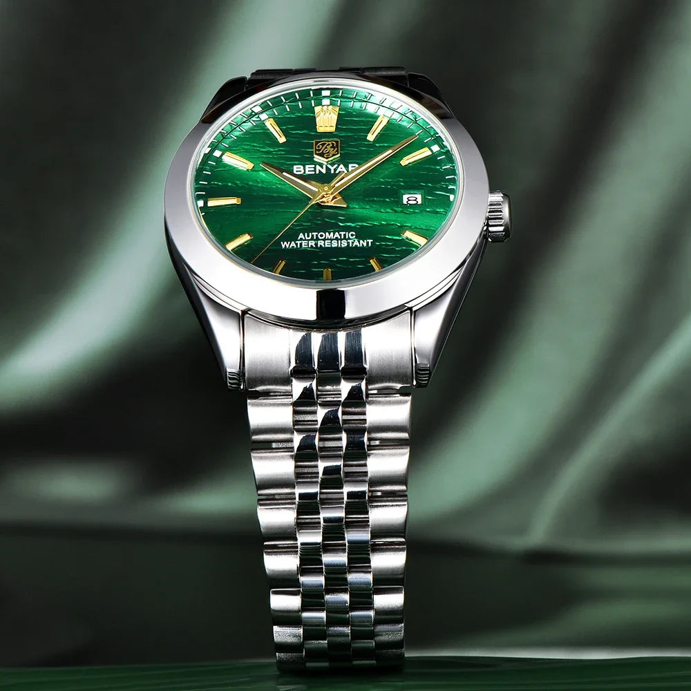 Luxury Fashion Brand BENYAR 2024 New 40MM Men's Mechanical Watch 50M Waterproof Automatic Diving Watch Men's Steel Watch 5209