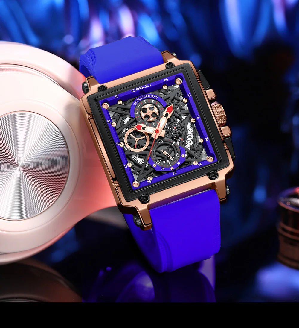 CRRJU Men's Sport Chronograph Watch