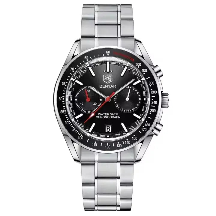 BENYAR 2023 New Design Top Sports Men Watch Quartz Watches Fashion Silicone Waterproof Automatic Chronograph 5194 Reloj Hombre