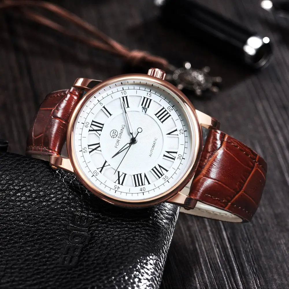 Professional Automatic Calendar Watch - Business Leather Strap