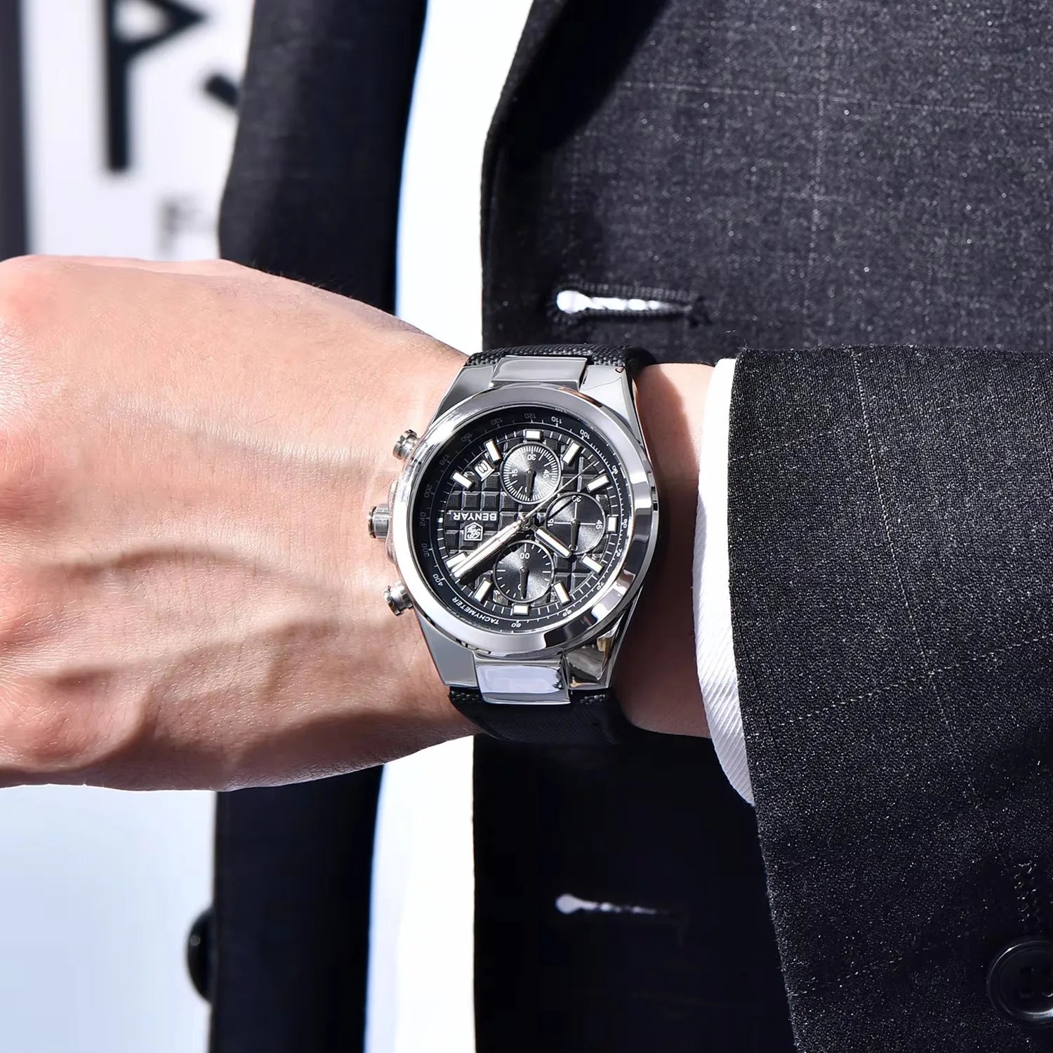 BENYAR 2024 New 5206 Men's Watches Top Luxury Watch for Men Quartz Wristwatches Chronograph Waterproof Sports Luminous Clock