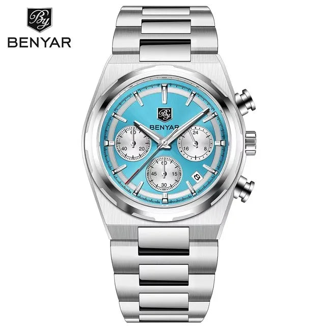 2024 New BENYAR 5204 New Men Watch Top Luxury Male Quartz ChronographWaterproof Wrist Watch Men Sport Clock Luminous Watch