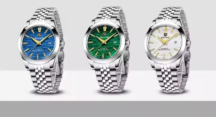 BENYAR 2024 New Design 40MM Dial Mechanical Watch 316L Stainless Steel Simple  Waterproof Men's Automatic Watch 5209