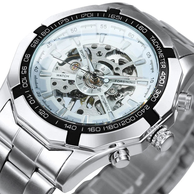 Forsining Top Brand Luxury Men Watch Skeleton Automatic Clock Mechanical Watch Gold Skeleton Vintage Man Watches