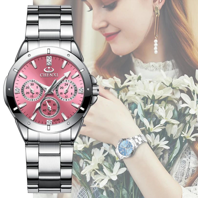 Starlight Elegance - Women's Luxury Rhinestone Quartz Watch