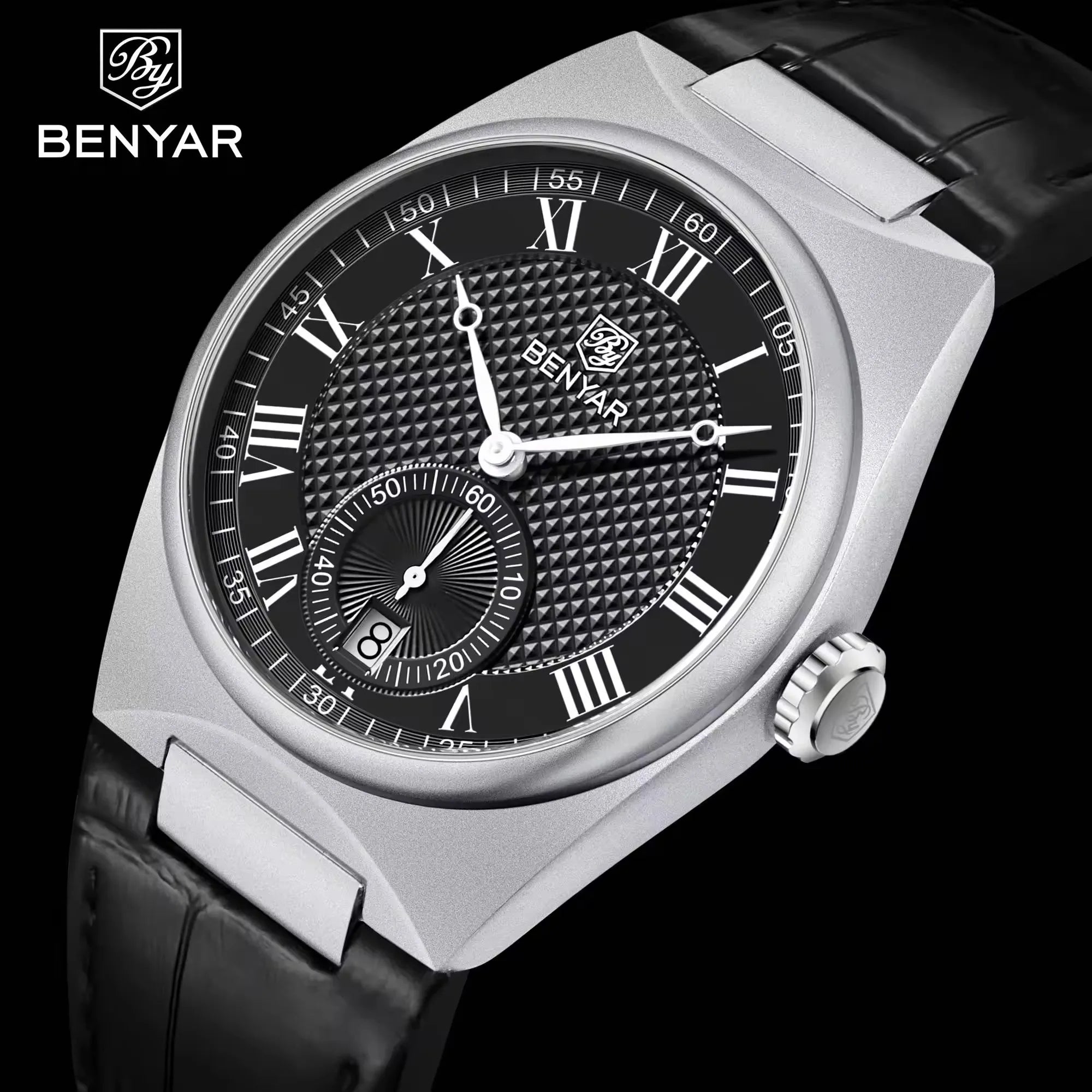 Benyar Watch BY-5199M Classy Custom Brand Gents Timepiece Perfect Genuine Leather Strap Waterproofing Chronometer Moq 1 Business