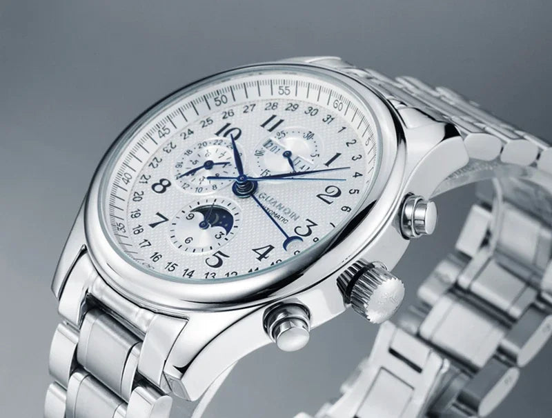 Luxury Tourbillon Business Watch - Compact Automatic Mechanical Timepiece