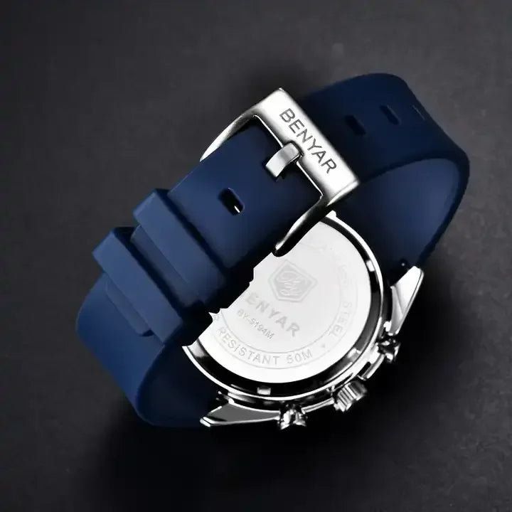 Luxury BENYAR 5194 Stainless Steel Band Waterproof Watch Chronograph Quartz Benyar Watches Men Reloj Hombre