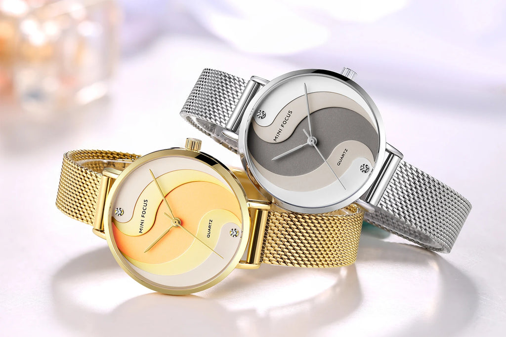 The Aurora Mesh - Gradient Dial Stainless Steel Watch