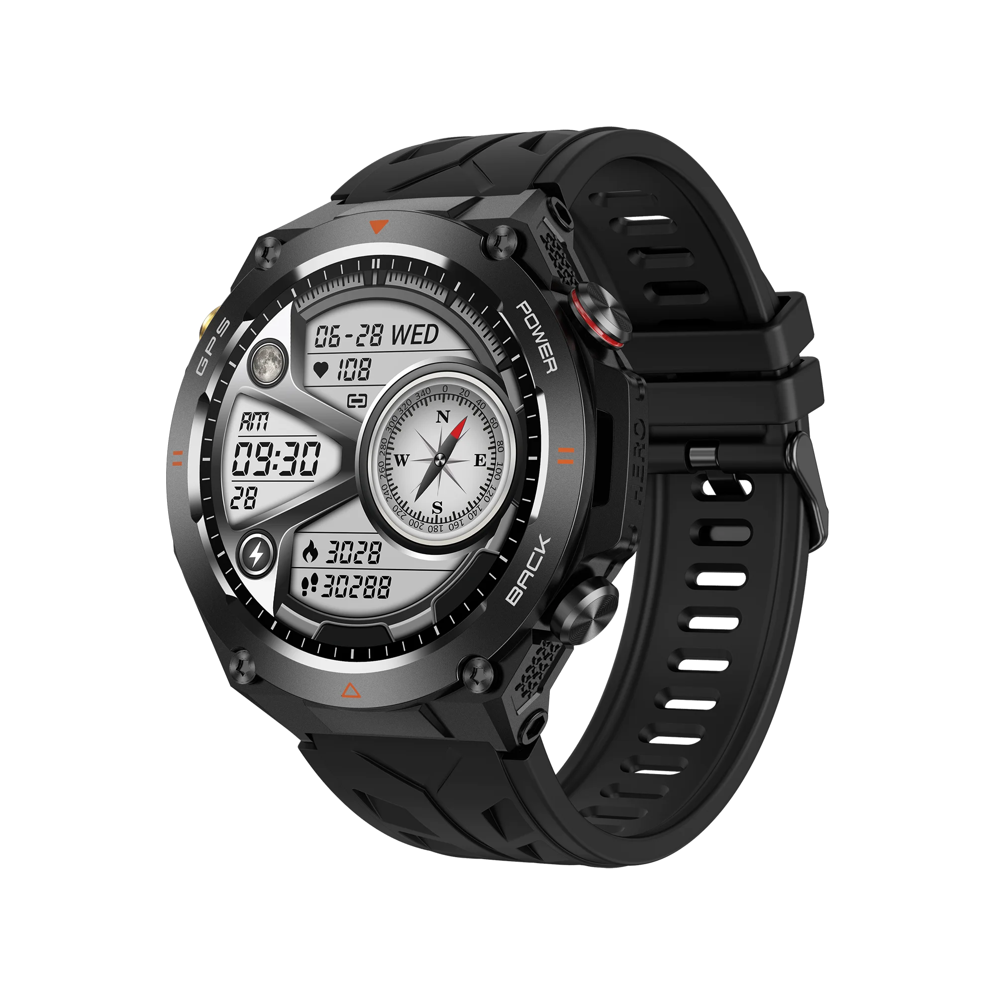 SENBONO KC82 Outdoor Smartwatch GPS BT Call Heart Rate Sport Mode Fitness Tracker Waterproof Smart Watch Men for IOS Android
