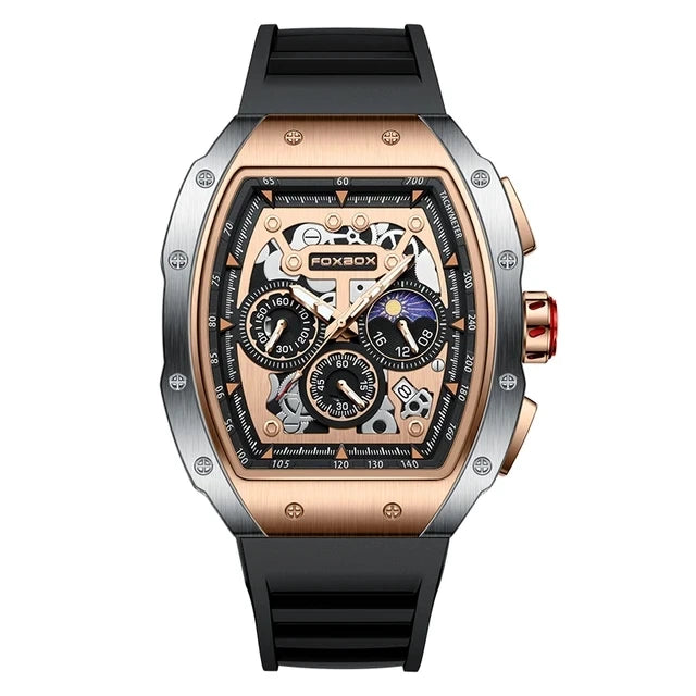 LIGE Foxbox FB0015  0015 Casual Luxury Mens Quartz Watch Fashion Sport Business Chronograph Waterproof Square Wristwatch for Men