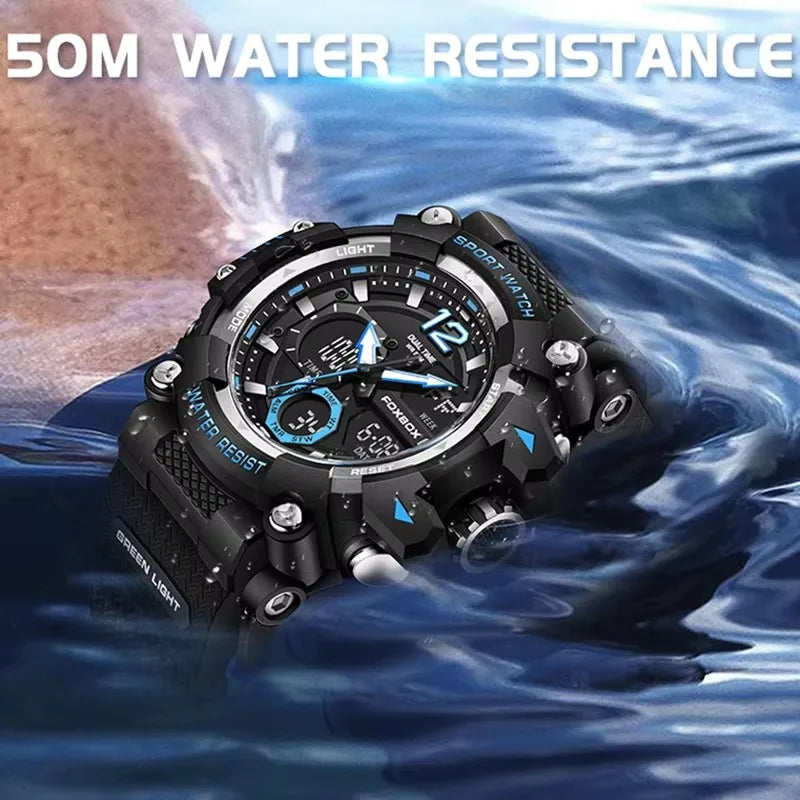LIGE FB0069  Men Watch 50m Waterproof Wristwatch Clock  Watch Sport Male Quartz Digital Watches Plastic Silicone LIGE Latest
