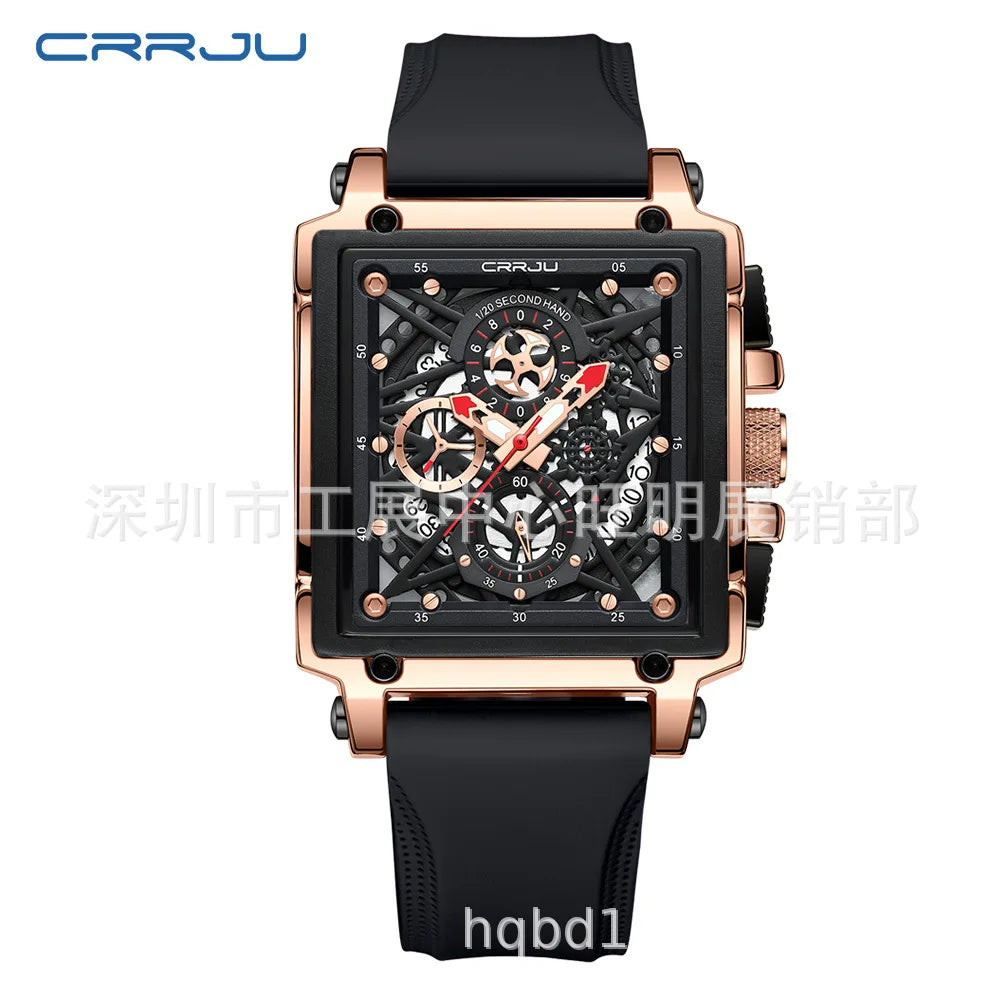 CRRJU Men's Sport Chronograph Watch