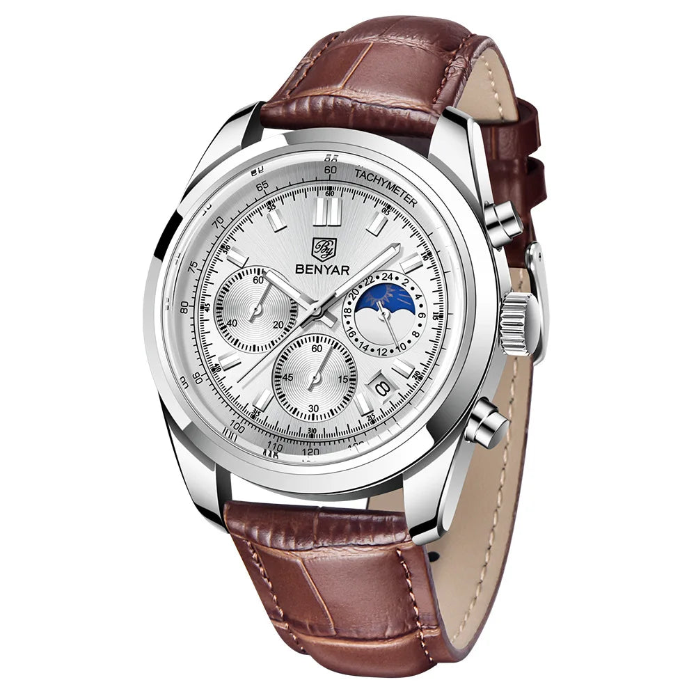 Luxury BENYAR 5193 Chronograph Quartz Benyar Watches Men Sports Luminous Waterproof Watch Montre Benyar