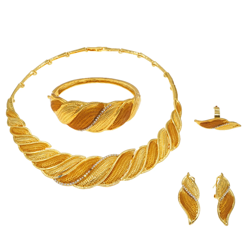 Dubai Gold Plated Jewelry Party Set