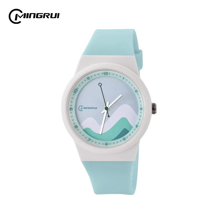 MINGRUI 2239 Student Clock Blue Dial Unisex Children Watch Silicone Sports Analog Quartz Watch Kids Watches Kids Gift for Boy